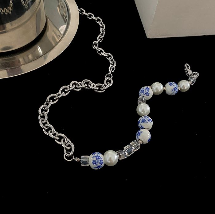 BLUE PEARL CHAIN NECKLACE