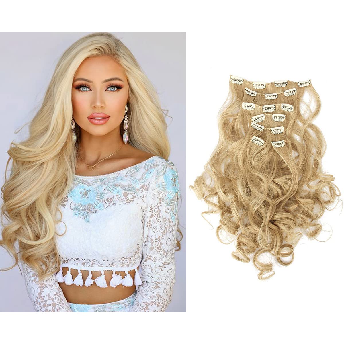 Clip in Hair Extensions 7 Piece 20" Inch